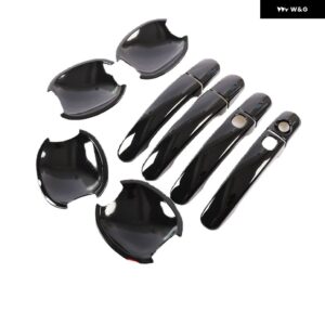 フォード フォーカス 2012 - 15 光沢ブラッククロームカー ドアハンドル カバー ボウル トリム オーバーレイ スタイリング アクセサリー - b-hb-2 button