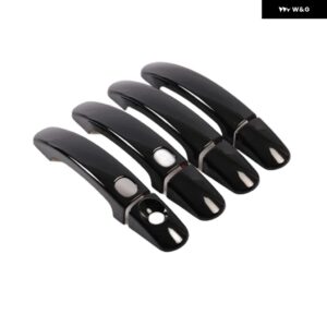 フォード フォーカス 2012 - 15 光沢ブラッククロームカー ドアハンドル カバー ボウル トリム オーバーレイ スタイリング アクセサリー - black 2 buttons