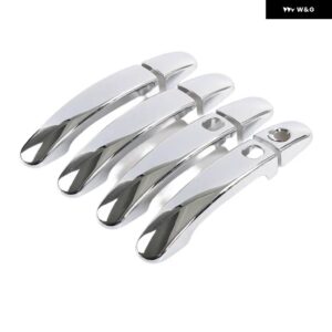 フォード フォーカス 2012 - 15 光沢ブラッククロームカー ドアハンドル カバー ボウル トリム オーバーレイ スタイリング アクセサリー - silver 2 buttons