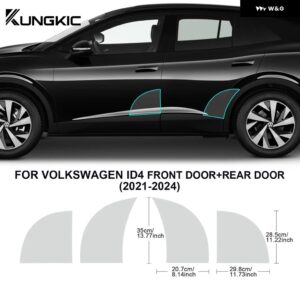 フォルクスワーゲン ID.4 2021-2024 ドアコーナー プレカット カードアトライアングル フィルム TPU クリアリ ステッカー 8.5ミル - Front Rear Door