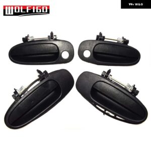 ブラック トヨタ COROLLA 1993-1997 車 外装 外側 ドアハンドル フロント リア 左 右 69220-12160 69210-12160 - Front Rear 4 pcs