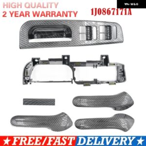 フォルクスワーゲン ボーラ ゴルフ 1999-2004 4 MK4 ジェッタ 内側 ドアハンドル アームレスト 1J0867171A 1J4867179A 1J0867172A - Carbon Fiber 1 Set