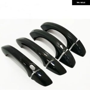 フォルクスワーゲン VW GOLF 7 MK7 2013-2019 ブラッククローム カーサイド ドアハンドル カバー トリム ステッカー スタイリング アクセサリー - black 2 buttons