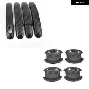 フォード フォーカス 2015 - 18 カーボン クローム カー ドアハンドル カバー トリム オーバーレイ スタイリング アクセサリー - c-hb-0 button