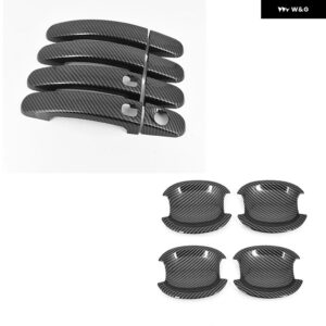 フォード フォーカス 2015 - 18 カーボン クローム カー ドアハンドル カバー トリム オーバーレイ スタイリング アクセサリー - c-hb-2 button