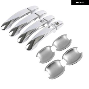 フォード フォーカス 2012 - 15 カーボン クローム カー ドアハンドル カバー ボウル トリム オーバーレイ スタイリング アクセサリー - s-hb-2 button