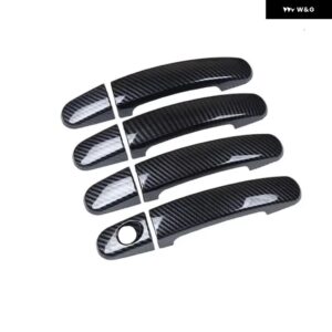 フォード フォーカス 2012 - 15 カーボン クローム カー ドアハンドル カバー ボウル トリム オーバーレイ スタイリング アクセサリー - carbon 0 button