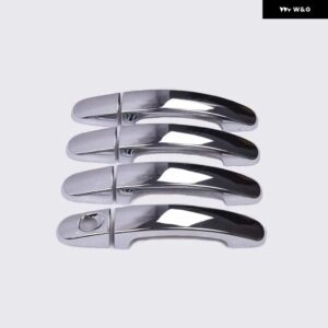 フォード フォーカス 2012 - 15 カーボン クローム カー ドアハンドル カバー トリム オーバーレイ スタイリング アクセサリー - silver 0 button