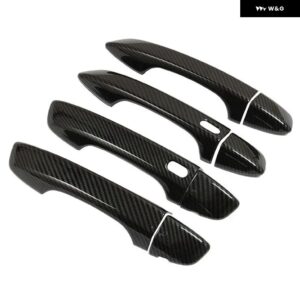 フォルクスワーゲン VW パサート B8 2017 - 21 カーボン クローム カー ドアハンドル カバー トリム ステッカー スタイリング アクセサリー - carbon 2 buttons