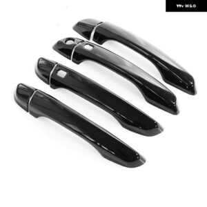 プジョー 5008 MK2 SUV 2017-2023 光沢ブラッククローム カー ドアハンドル カバー トリム ステッカー スタイリング アクセサリー - black 2 sensors