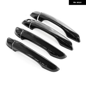 プジョー 5008 MK2 SUV 2017-2023 光沢ブラッククローム カー ドアハンドル カバー トリム ステッカー スタイリング アクセサリー - black no sensors