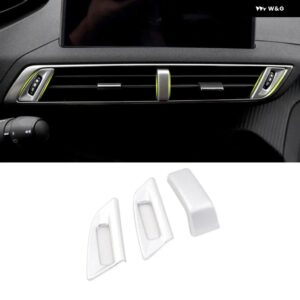 プジョー 3008 5008 GT 2017 2018 2019 3008GT 5008GT 車用 セントラ ル コントロール エアコン 吹き出し口カバー アクセサリー - Silver