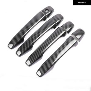 プジョー 408 2010- 2016 シトロエン C-QUATRE 2008 - 2012 クロームカーボン ドアハンドル カバー トリム カー スタイリング アクセサリー - black