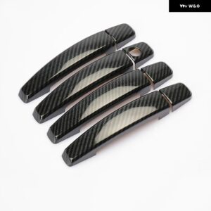 ビュイック エクセル アリュール 2010-2014 ラクロス リーガル 2009-2014 クロームカーボン カー ドアハンドル カバー トリム ステッカー アクセサリー - carbon fiber