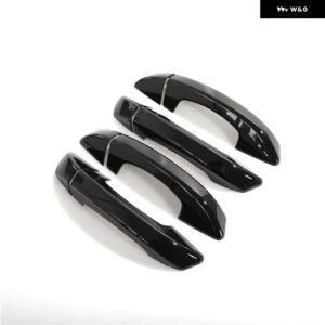 フォルクスワーゲン VW ゴルフ 6 MK6 2009-2013 光沢ブラック カーボン クローム カー ドアハンドル カバー ボウル トリム スタイリング アクセサリー - Black handle