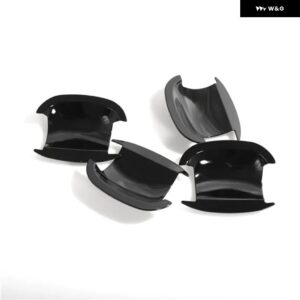 フォルクスワーゲン VW ゴルフ 6 MK6 2009-2013 光沢ブラック カーボン クローム カー ドアハンドル カバー ボウル トリム スタイリング アクセサリー - black bowl