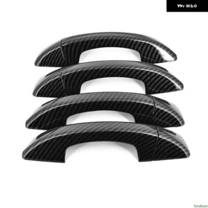 フォルクスワーゲン VW ゴルフ 6 MK6 2009-2013 光沢ブラック カーボン クローム カー ドアハンドル カバー ボウル トリム スタイリング アクセサリー - carbon handle