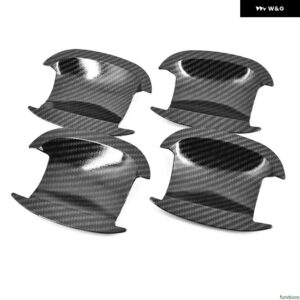 フォルクスワーゲン VW ゴルフ 6 MK6 2009-2013 光沢ブラック カーボン クローム カー ドアハンドル カバー ボウル トリム スタイリング アクセサリー - carbon bowl