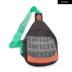 ファッション 汎用 カーキャンバスバックパックレーシング クロスボディバッグTAブライドバッグ ハーネス ショルダーストラップ - bride logo green