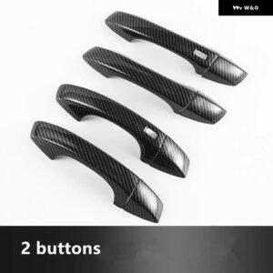 フォルクスワーゲン VW アトラス TERAMONT 2016-2021 カーボン クローム カー ドアハンドル カバー トリム ステッカー アクセサリー - 2 buttons