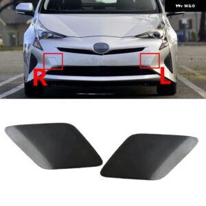 フロント バンパー 未塗装カラー プラスチック トレーラーキャップ 牽引フック アイカバー トヨタ プリウス 2016 2017 - L and R