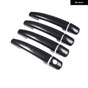 プジョー エキスパート ティピー 2007-2015 ブラッククロームカーボン 車 ドアハンドル カバー トリム スタイリング ステッカー 自動車アクセサリー - Carbon Fiber