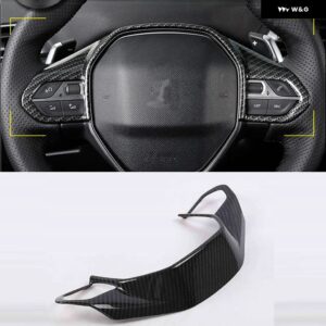 プジョー 3008 5008 GT 2017 - 23 3008GT 5008GT 車用 ステアリングホイール ボタン カバー トリム アクセサリー - Carbon fibre