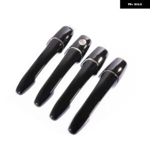 フォード フレックス 2009-2017 ブラッククローム カー ドアハンドル カバー トリム ステッカー スタイリング アクセサリー - black