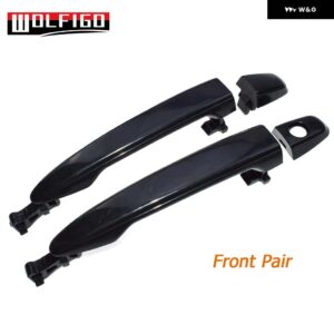 ブラック 外側 アウター ドアハンドル フロント リア 左 右 トヨタ シエナ 2004 - 10 69211-AE010 - Front Pair