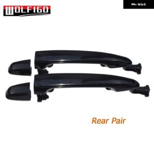 ブラック 外側 アウター ドアハンドル フロント リア 左 右 トヨタ シエナ 2004 - 10 69211-AE010 - rear pair