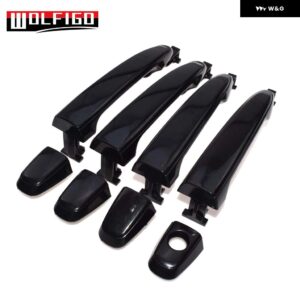 ブラック 外側 アウター ドアハンドル フロント リア 左 右 トヨタ シエナ 2004 - 10 69211-AE010 - Front Rear 4PCS