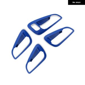 フォード フォーカス 3 4 2015 - 2017 LHD 車内 インテリア インナー ドアハンドル カバー ドアボウル トリム ステッカー アクセサリー - blue