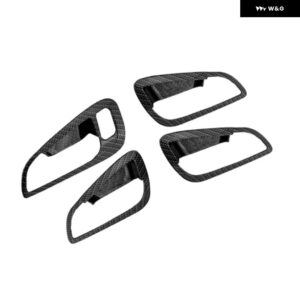 フォード フォーカス 3 4 2015 - 2017 LHD 車内 インテリア インナー ドアハンドル カバー ドアボウル トリム ステッカー アクセサリー - Carbon fibre