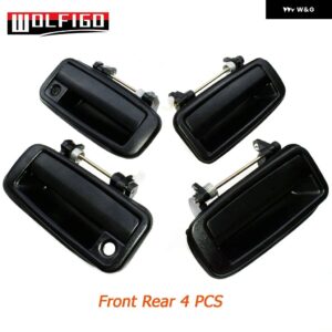 ブラック トヨタ カローラ 1988-1992 車外側 ドアハンドル フロント リア 左 右 69210-12110 69220-12110 - Front Rear 4PCS