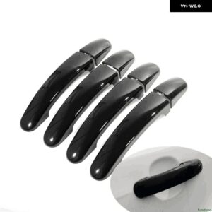 フォード トランジット カスタム トルネオ カスタム 2013-2017 光沢ブラッククローム カー ドアハンドル カバー トリム オーバーレイ スタイリング - black