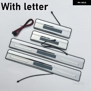 フォルクスワーゲン トゥアレグ LED 2011 - 2018 カー スタイリング ステンレス カードアカバー 外側ドアシルプレート - LED