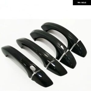 フォルクスワーゲン VW TAOS 2021 - 23 ブラッククロームカーサイド ドアハンドル カバー トリム ステッカー スタイリング アクセサリー - black 2 buttons