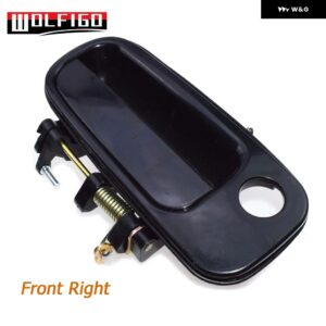 ブラック 車 外装 外側 ドアハンドル フロント リア 左/右 1992-1996 トヨタ カムリ 6922033020 6921033010 - Front Right