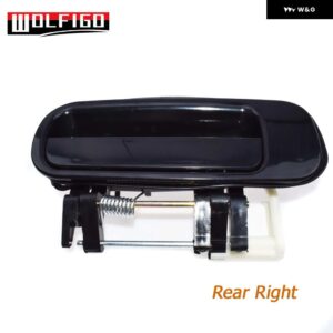 ブラック 車 外装 外側 ドアハンドル フロント リア 左/右 1992-1996 トヨタ カムリ 6922033020 6921033010 - Rear Right