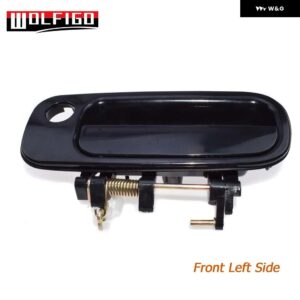 ブラック 車 外装 外側 ドアハンドル フロント リア 左/右 1992-1996 トヨタ カムリ 6922033020 6921033010 - Front Left