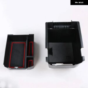 フォード クーガ エスケープ 2013 - 2015 ABS ブラック 車用中央 収納 アームレスト ボックス 収納 ボックス トレイコンテナ カーアクセサリー - Double-deck