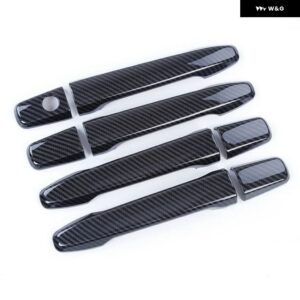 プジョー 4007 2007 - 12 クロームカーボン ドアハンドル カバー トリム ステッカー カー スタイリング アクセサリー - Carbon Fiber