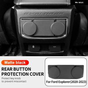フォード エクスプローラー 2020 - 23 トリム インナー自動車アクセサリー - カーボン スタイル ABS 車リア AC ボタン カバー - Matte black