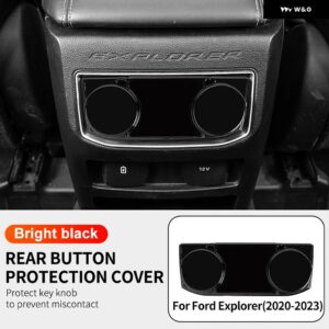 フォード エクスプローラー 2020 - 23 トリム インナー自動車アクセサリー - カーボン スタイル ABS 車リア AC ボタン カバー - Glossy black