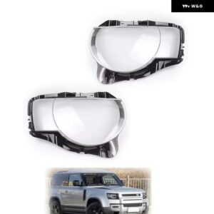 ランドローバー ディフェンダー 2020 2021 2022 車用 ヘッドライト レンズ カバー クリアレンズ ヘッドランプ シェル - Pair