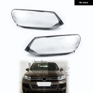 車用 ヘッドランプ レンズ フォルクスワーゲン VW トゥアレグ 2011-2014 クリアシェル ヘッドライト カバー - Pair