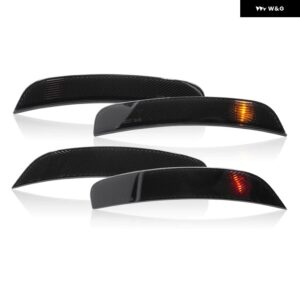 フィアット 500 スポーツ 2012-2017 500E 2013-2019 FR アンバー レッド バンパー OEM フェンダー サイド マーカーライト オートウィンカー インジケーター - Smoked Lens