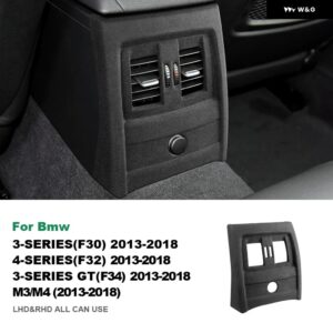 車用リア エアベント アウトレット カバー - イタリア製スーパースエード BMW 3シリーズ F30 F31 4シリーズ F32 F33 3シリーズ GT F34 F36 M3 M4 2013-2018 - black