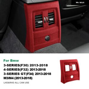 車用リア エアベント アウトレット カバー - イタリア製スーパースエード BMW 3シリーズ F30 F31 4シリーズ F32 F33 3シリーズ GT F34 F36 M3 M4 2013-2018 - red