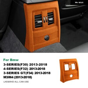 車用リア エアベント アウトレット カバー - イタリア製スーパースエード BMW 3シリーズ F30 F31 4シリーズ F32 F33 3シリーズ GT F34 F36 M3 M4 2013-2018 - Orange